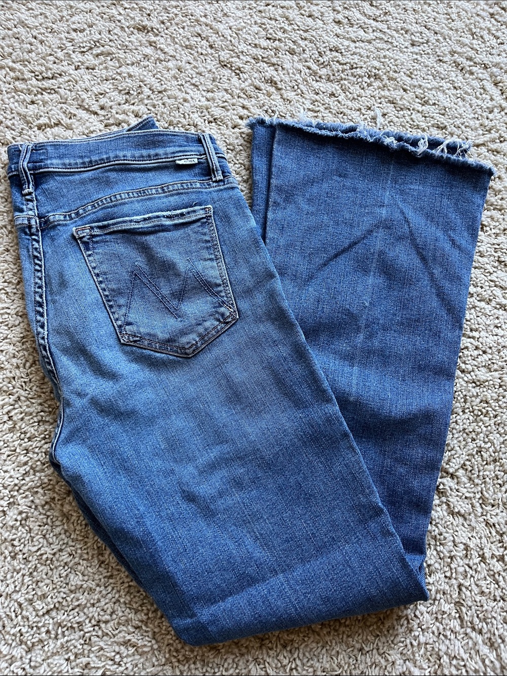 MOTHER Women’s Blue Denim Jeans - Classic Mid Wash